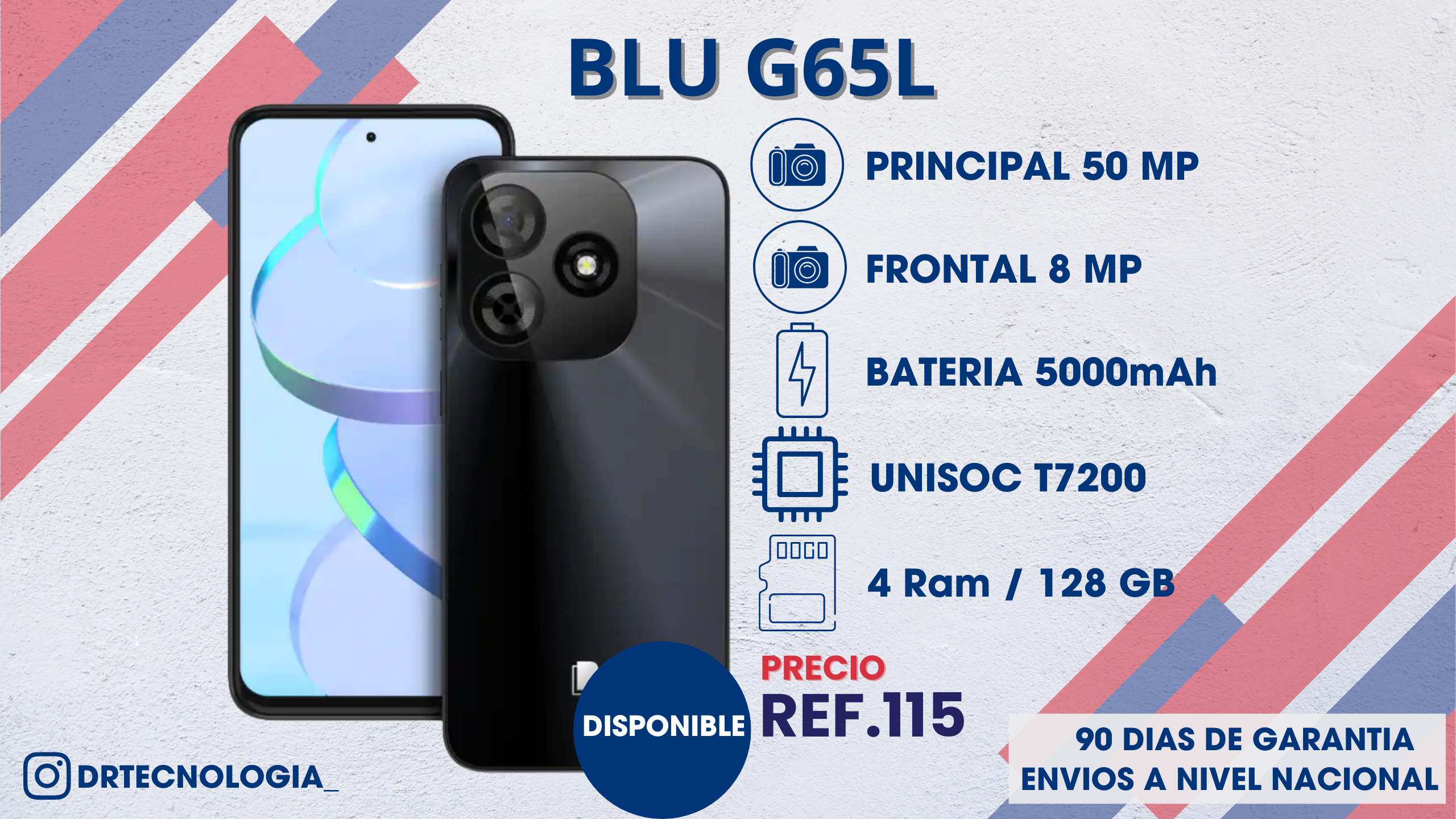 TELEFONO BLU G65L 4/128GB 